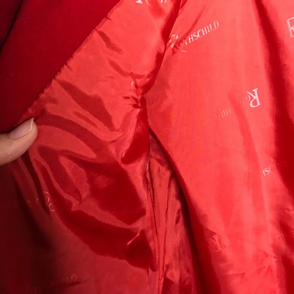 Rothschild Red Wool Pea Coat Black Velvet Girls 7 - Picture 9 of 16